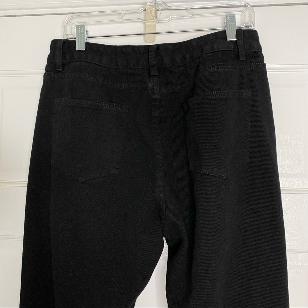 High Rise Black Distressed Ripped Jeans Size Large - Picture 6 of 10
